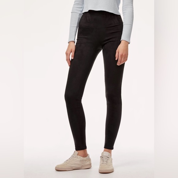 Aritzia Pants - Aritzia Wilfred Free Black High Rise Fax Suede Daria Pant Legging Small